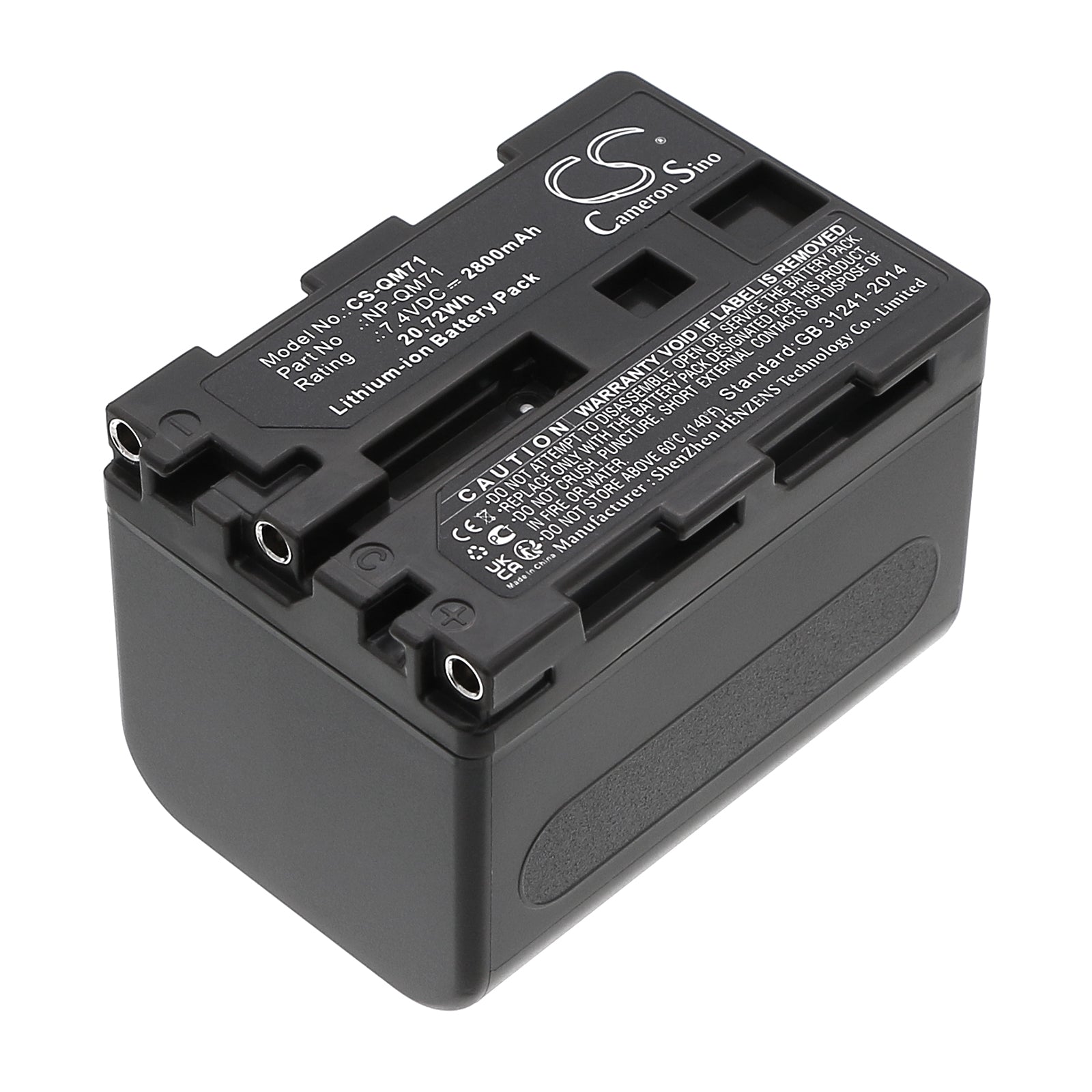 7.4V 2800mAh Li-ion Camera Battery for Sony