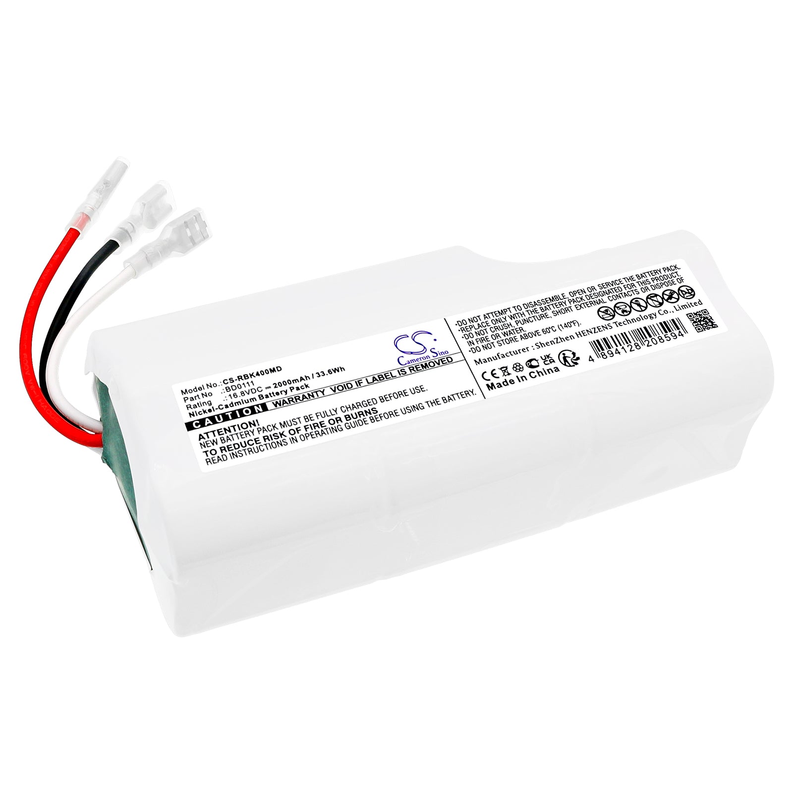 CS-RBK400MD Replacement Battery – Compatible with R4KBK400, Responder Nurse Call R4000