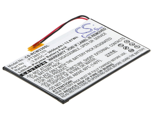 3.8VV 3650mAh/13.87Wh Li-Polymer Tablet Battery for RCA