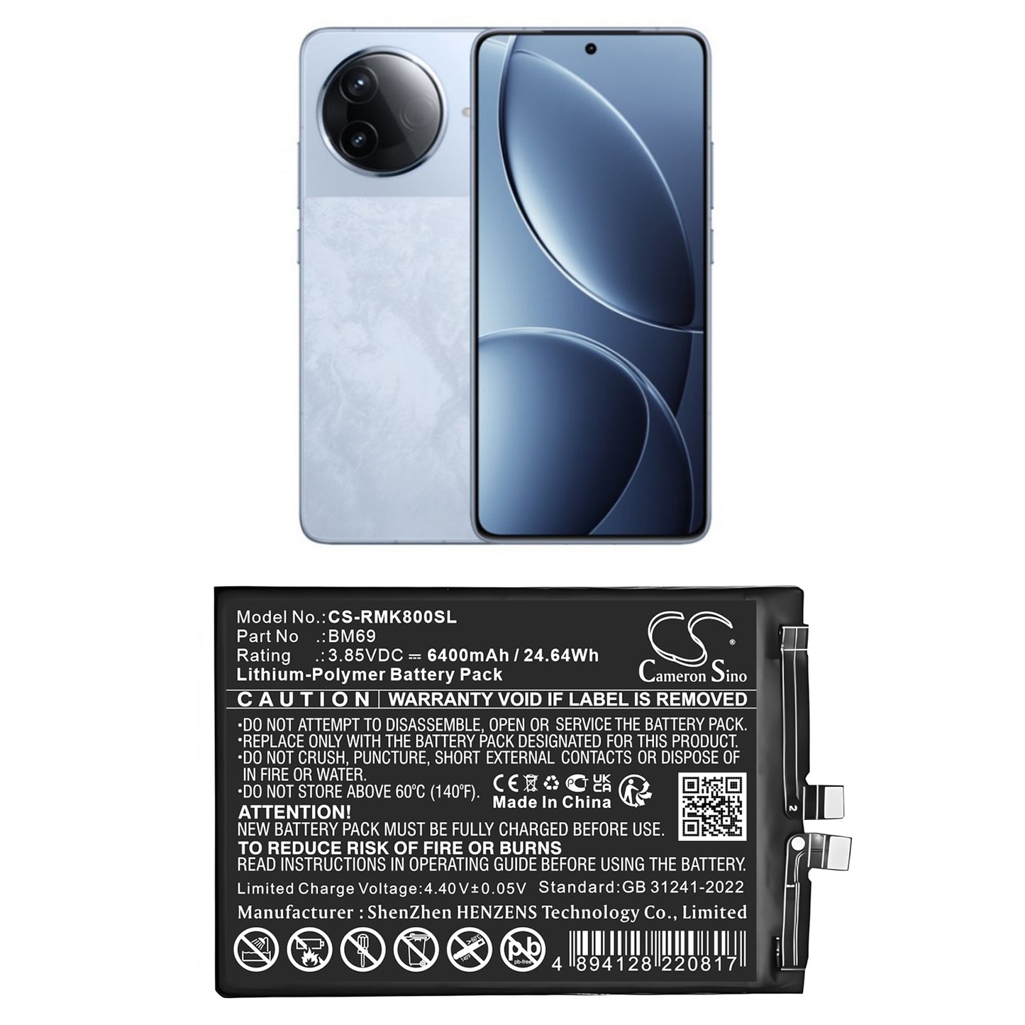 CS-RMK800SL Replacement Battery – Compatible with 24117RK2CC, K80 5G