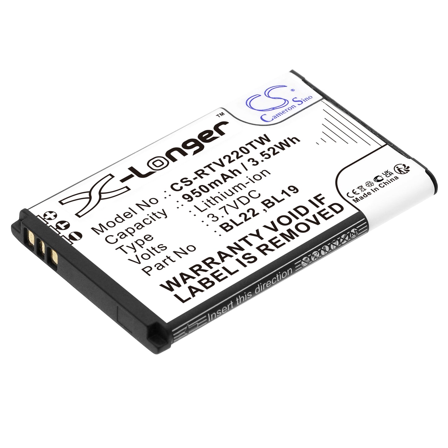 CS-RTV220TW Replacement Battery – Compatible with DT22, RT15, RT19, RT22, RT22S, RT619, RT622