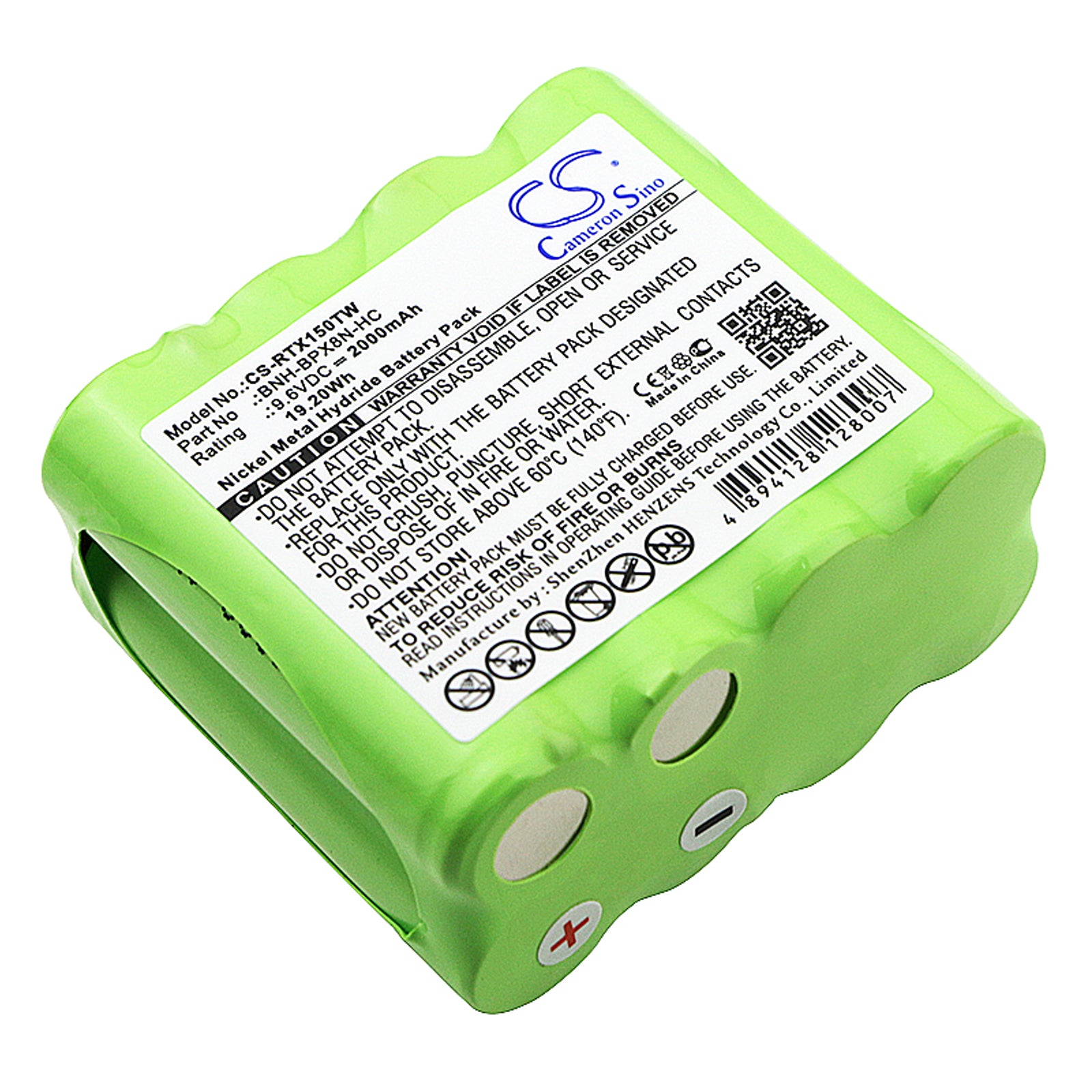9.6V 2000mAh/19.20Wh Ni-MH Two-Way Radio Battery for Ritron