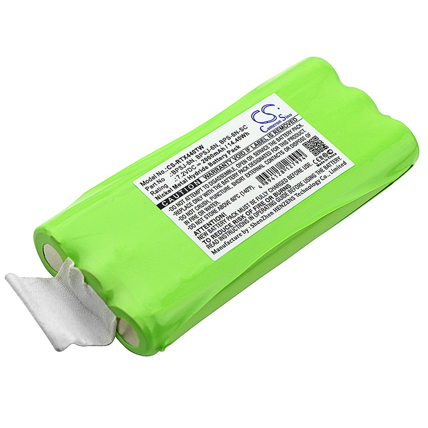 7.2V 2000mAh/14.40Wh Ni-MH Two-Way Radio Battery for Ritron