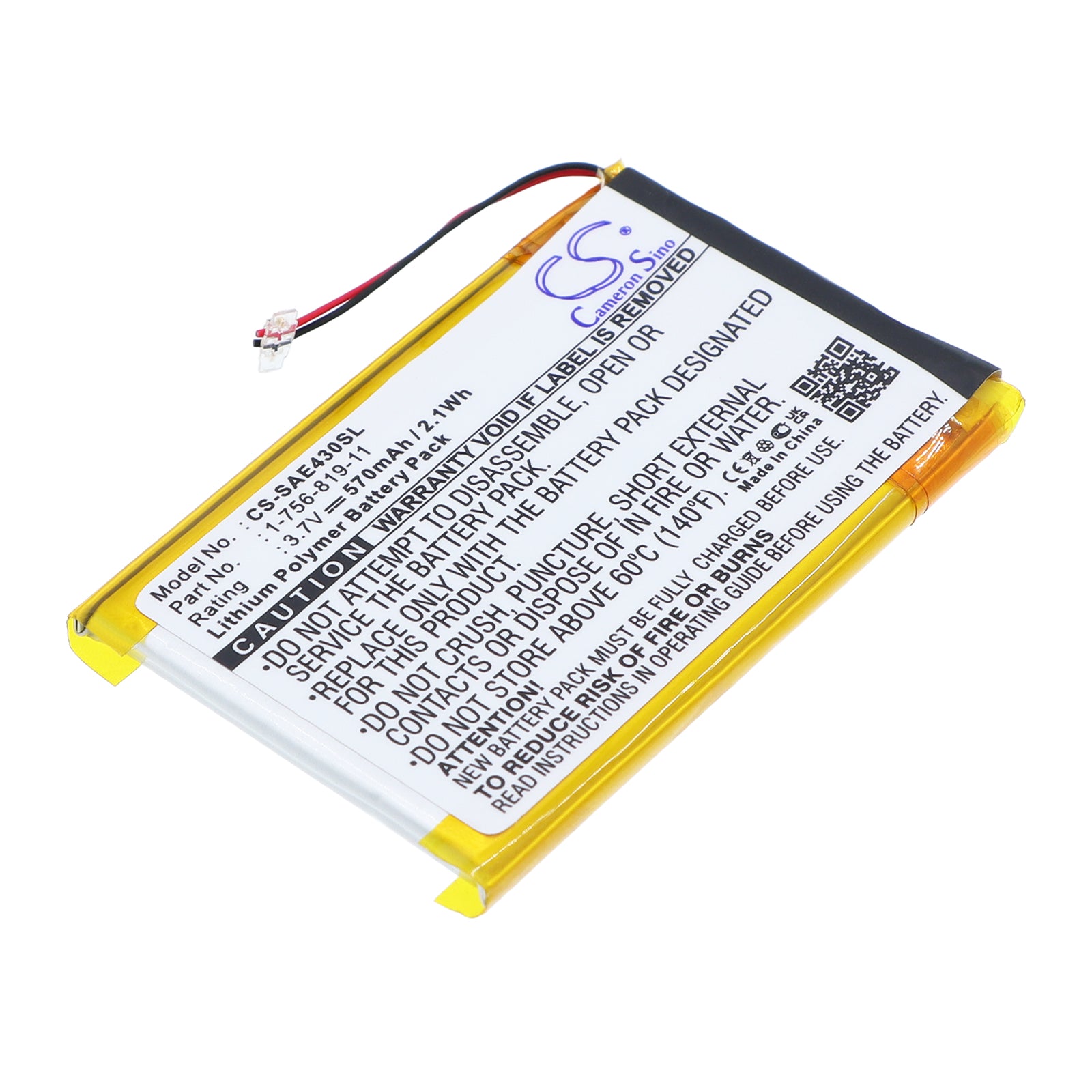 3.7V 570mAh Li-Polymer MP3/MP4/PMP Battery for Sony