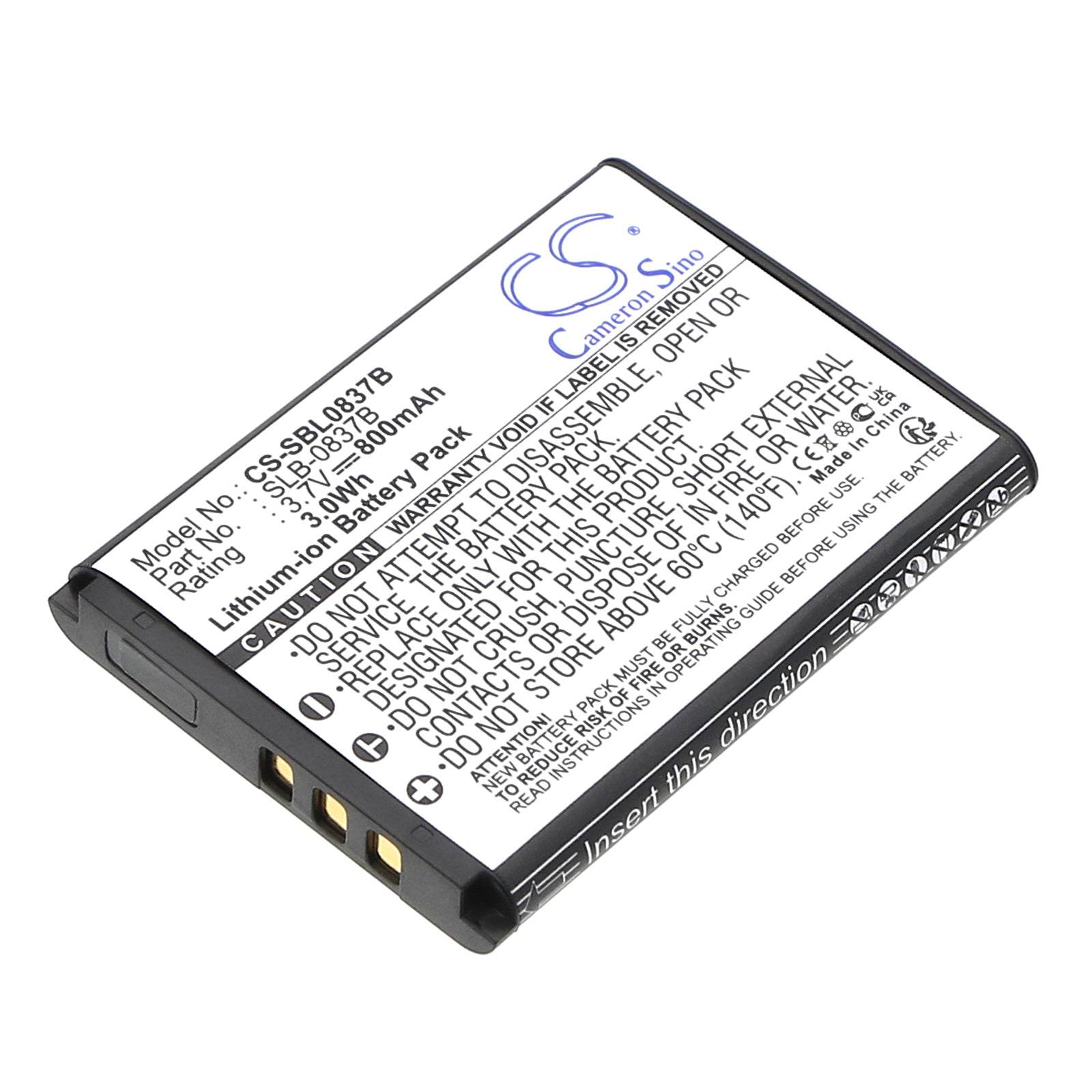 3.7V 800mAh Li-ion Camera Battery for Samsung