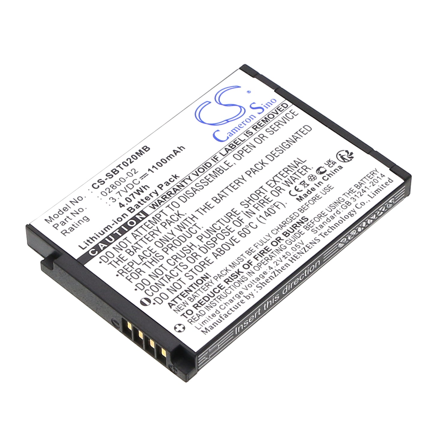 3.7V 1100mAh/4.07Wh Li-ion BabyPhone Battery for Summer