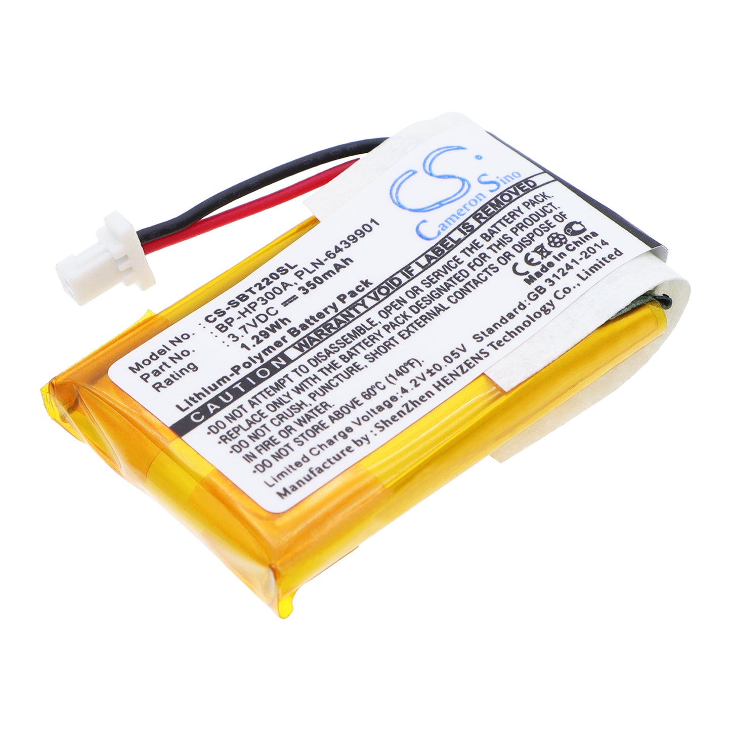3.7V 350mAh/1.29Wh Li-Polymer Wireless Headset Battery for Sony