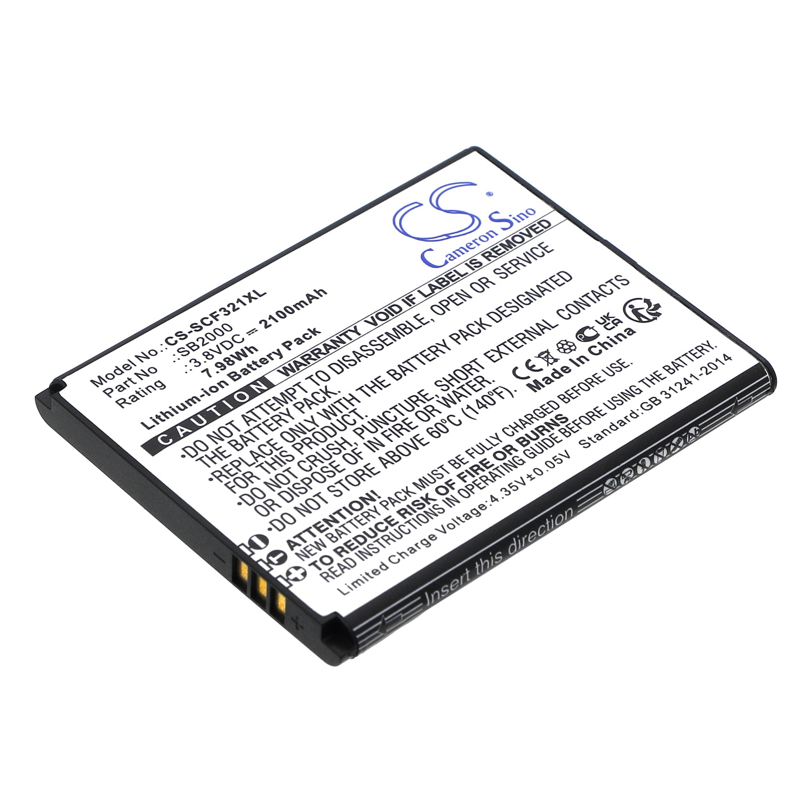 CS-SCF321XL Replacement Battery – Compatible with Flip SC3218B, Flip SC3218T