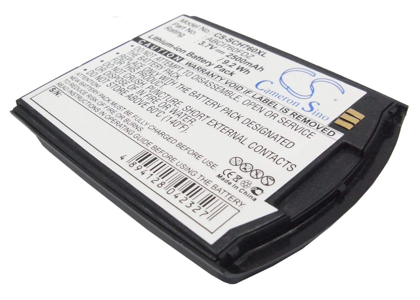 3.7V 2500mAh/9.25Wh Li-ion Mobile/SmartPhone Battery for Samsung