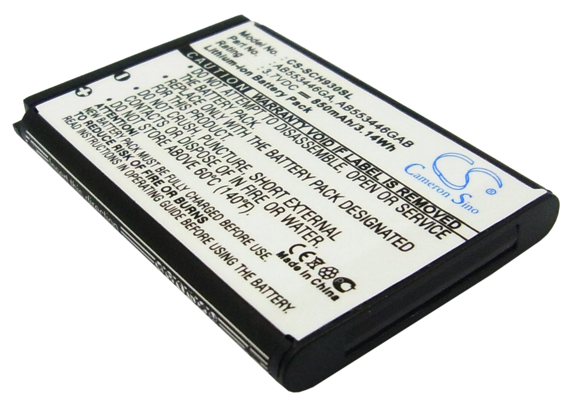 3.7V 850mAh/3.1Wh Li-ion Mobile/SmartPhone Battery for Samsung