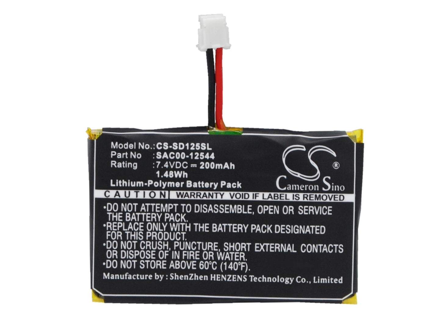 7.4V 200mAh/1.48Wh Li-Polymer Dog Collar Battery for Sportdog