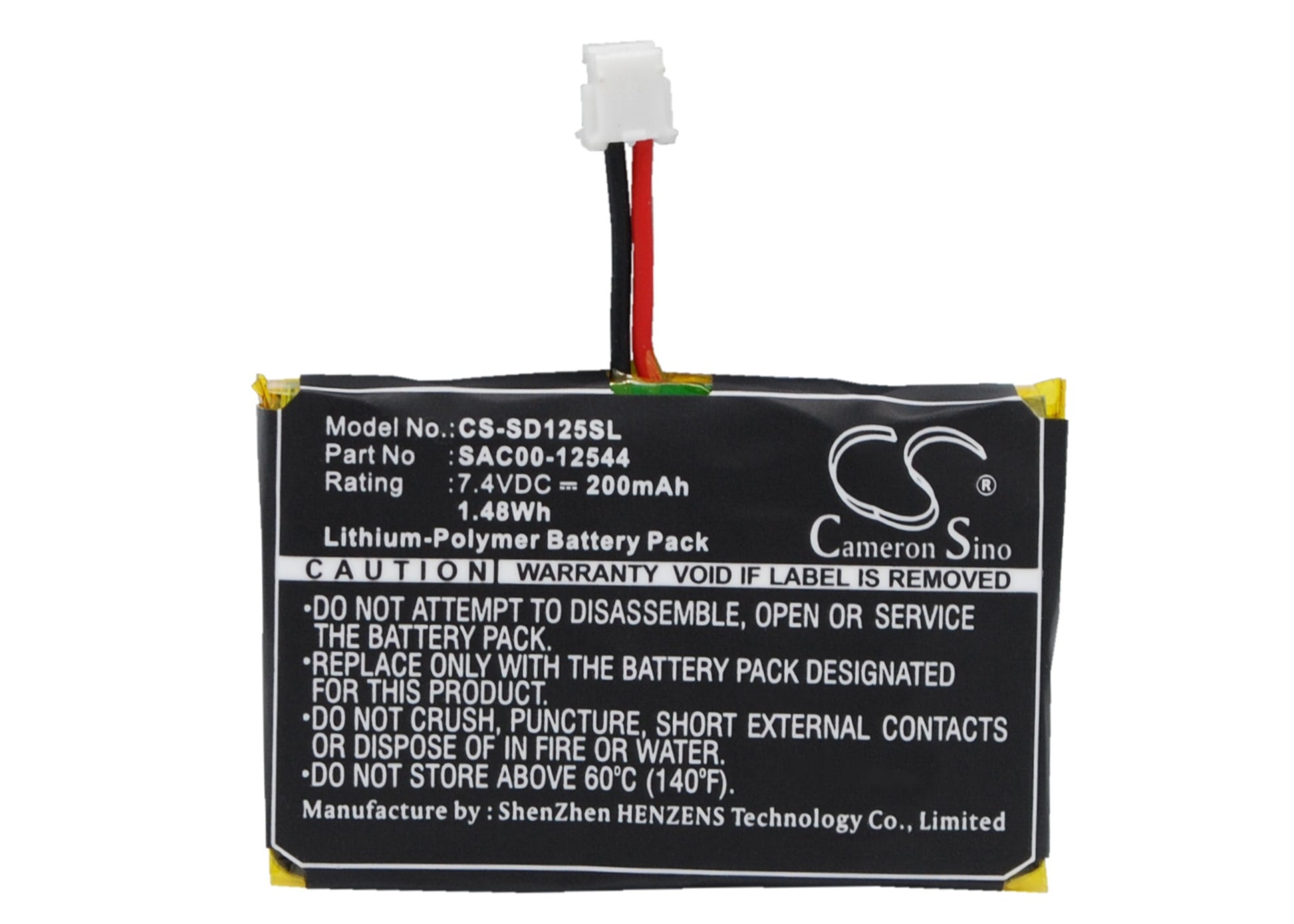 7.4V 200mAh/1.48Wh Li-Polymer Dog Collar Battery for Sportdog