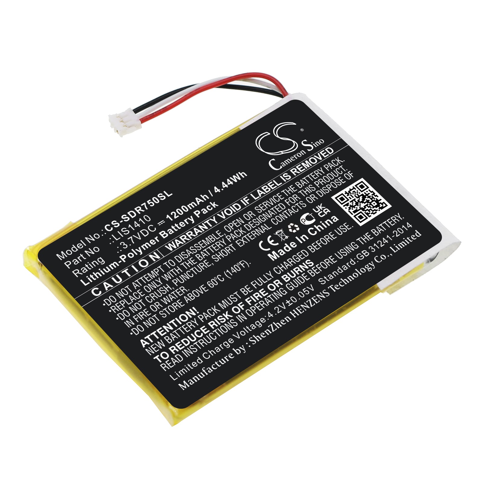 CS-SDR750SL Replacement Battery – Compatible with MDR-DS7500