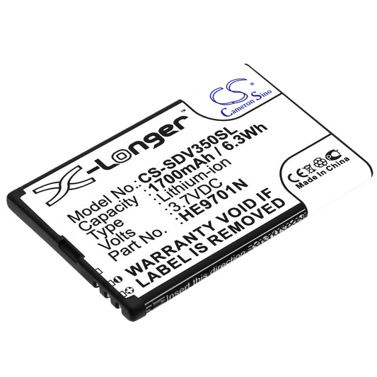 3.7V 1700mAh Li-Ion REPLACEMENT BATTERY FOR SONOCADDIE G-4L HE9701N