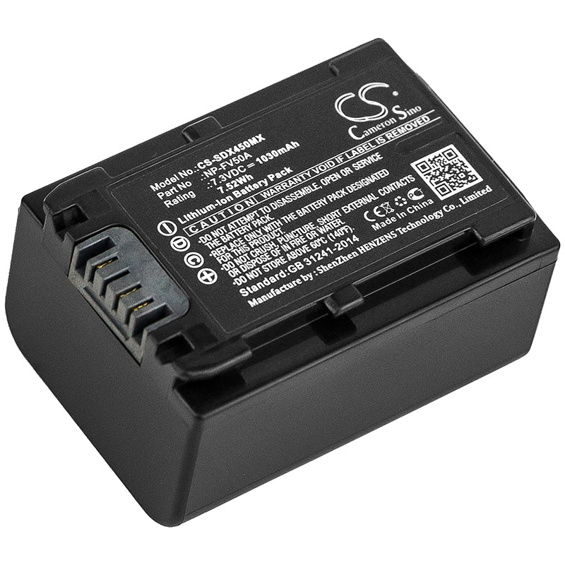 7.3V 1030mAh/7.52Wh Li-ion Camera Battery for Sony