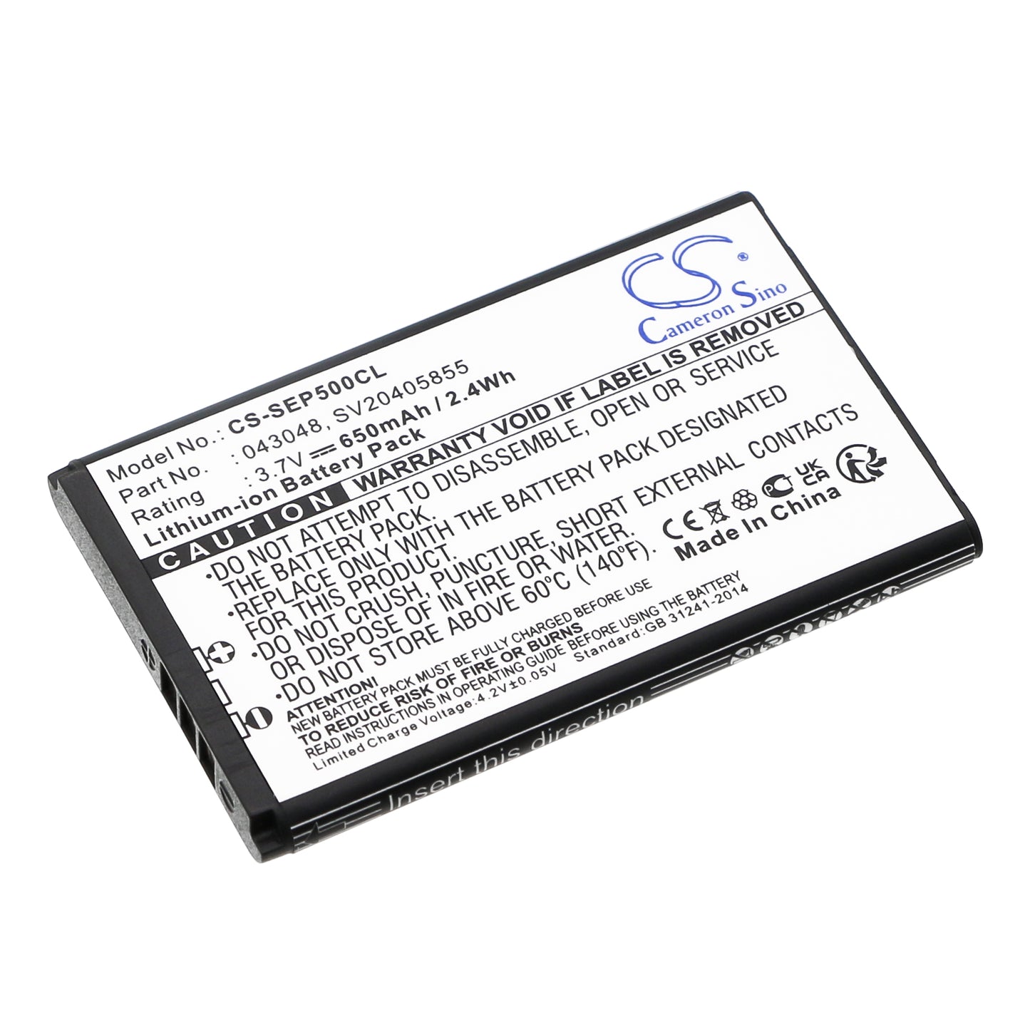 3.7V 650mAh/2.41Wh Li-ion Cordless Phone Battery for Swissvoice