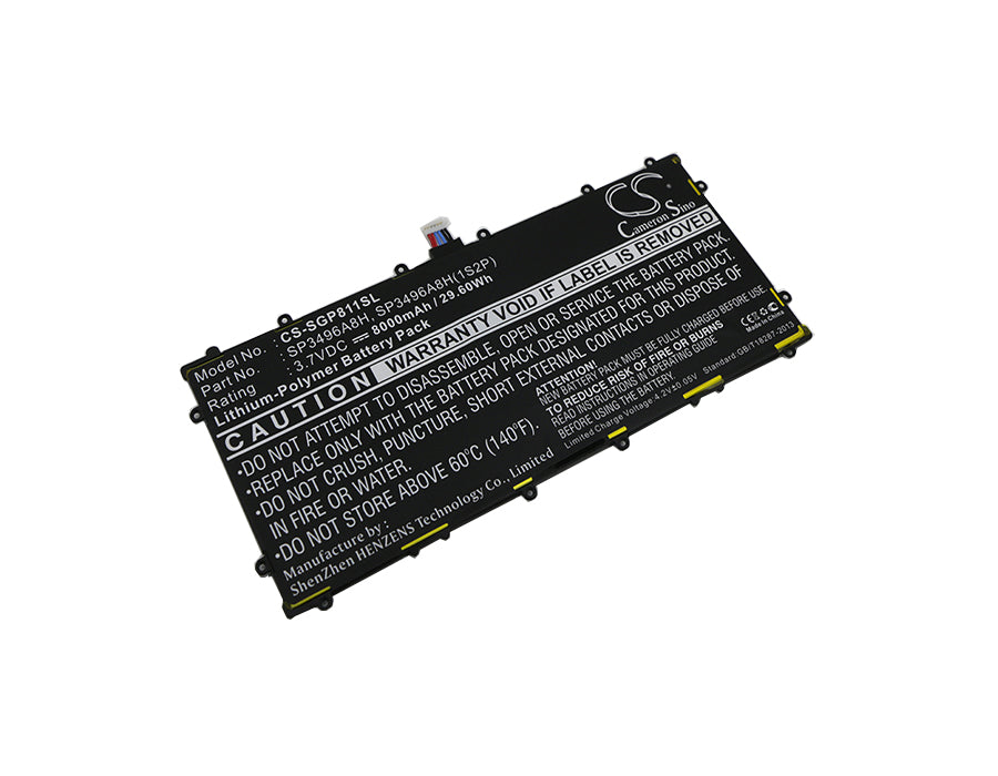 3.7V 8000mAh/29.60Wh Li-Polymer Tablet Battery for Samsung
