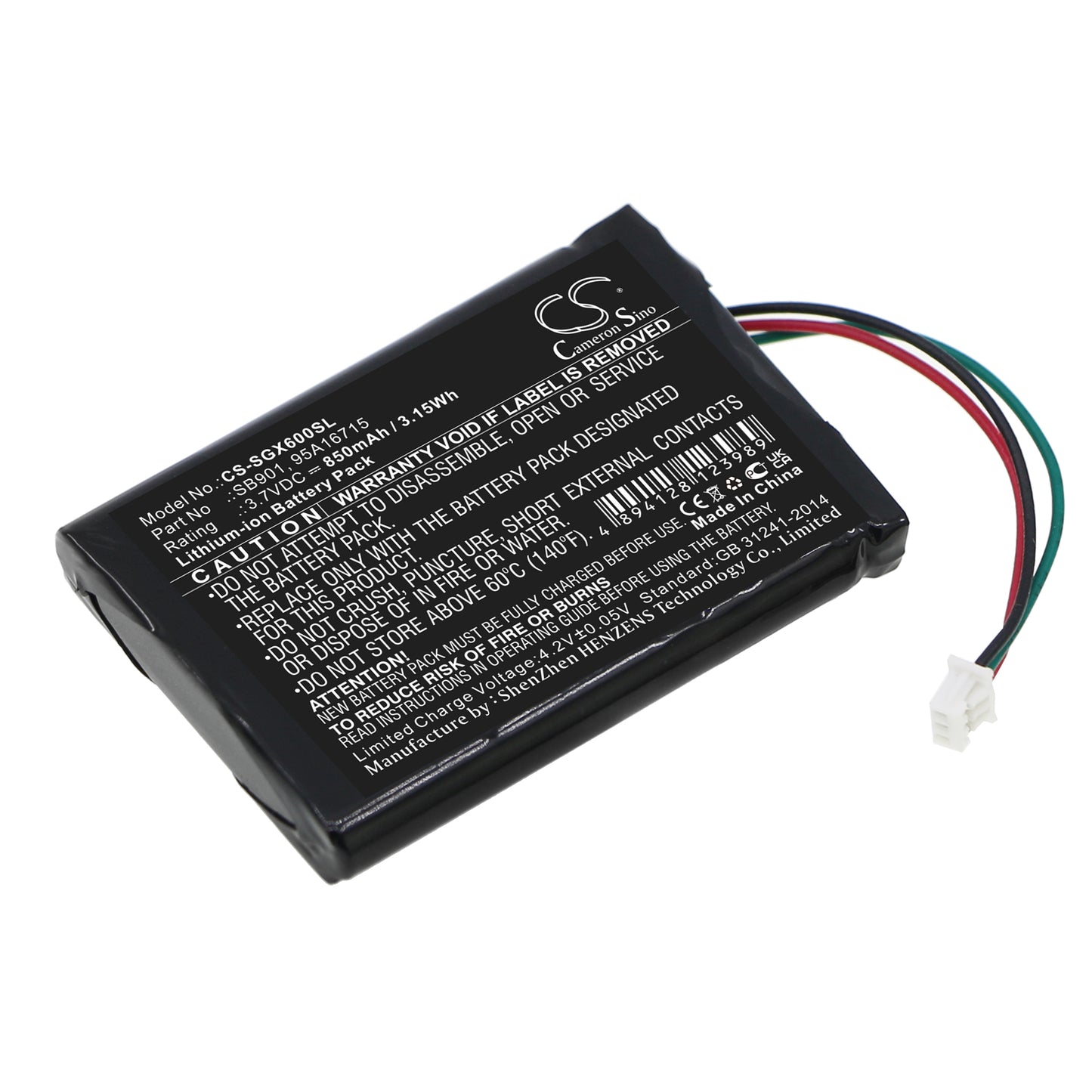 3.7V 1000mAh/3.70Wh Li-ion Speaker Battery for SHURE