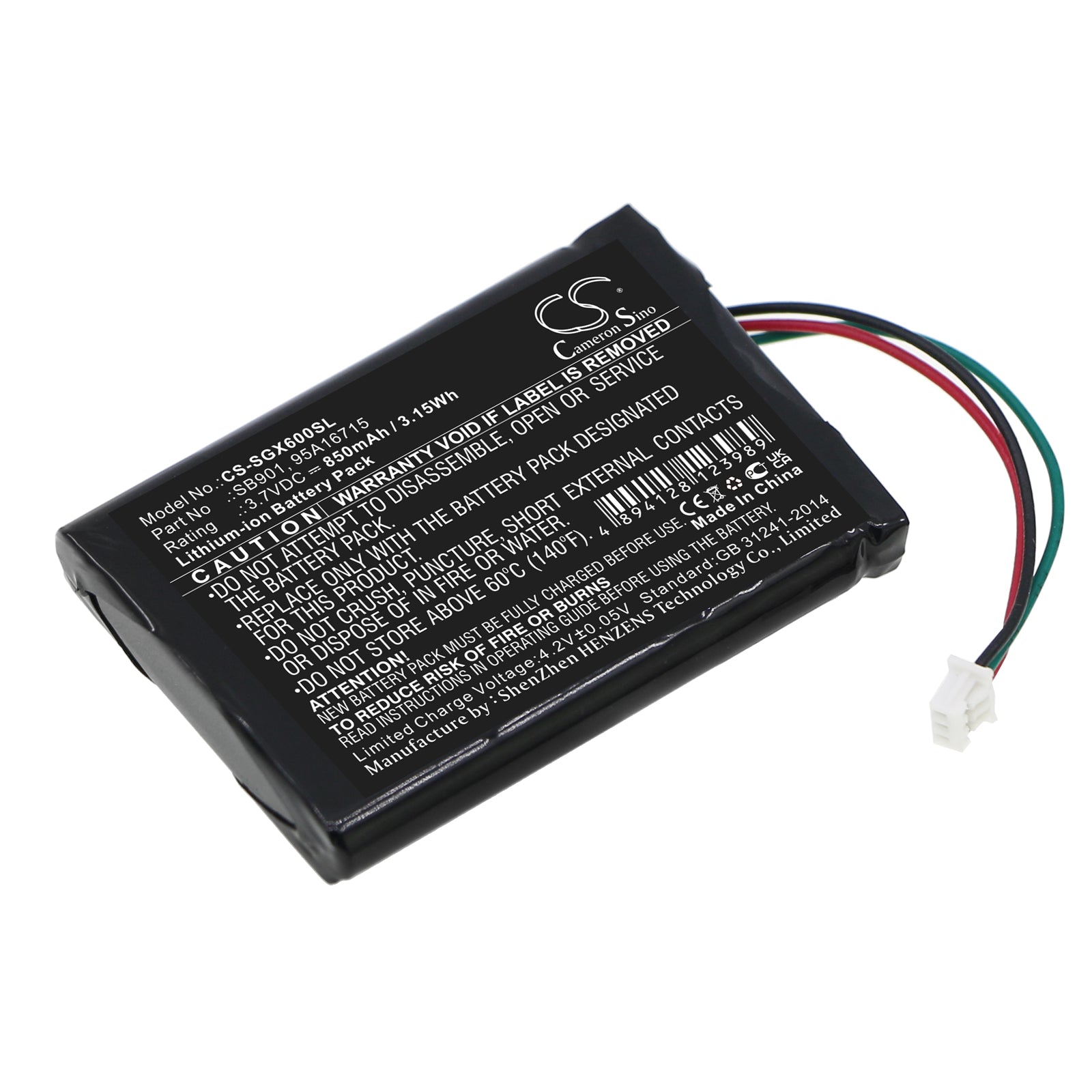 3.7V 1000mAh/3.70Wh Li-ion Speaker Battery for SHURE