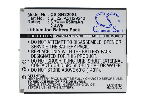 3.7V 650mAh Li-ion Mobile/SmartPhone Battery for Sharp