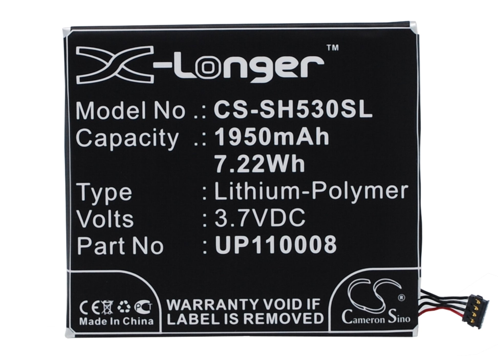 3.7V 1950mAh/7.22Wh Li-Polymer Mobile/SmartPhone Battery for Sharp