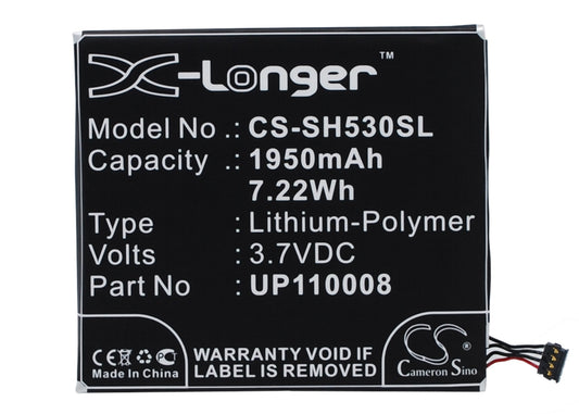 3.7V 1950mAh/7.22Wh Li-Polymer Mobile/SmartPhone Battery for Sharp