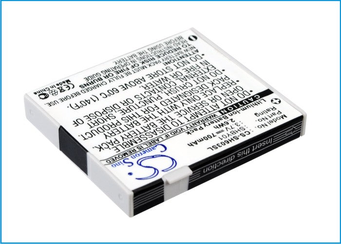 3.7V 700mAh Li-ion Mobile/SmartPhone Battery for Sharp