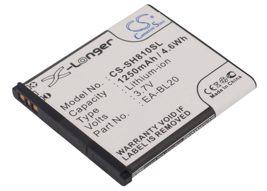 3.7V 1250mAh/4.6Wh Li-ion Mobile/SmartPhone Battery for Sharp