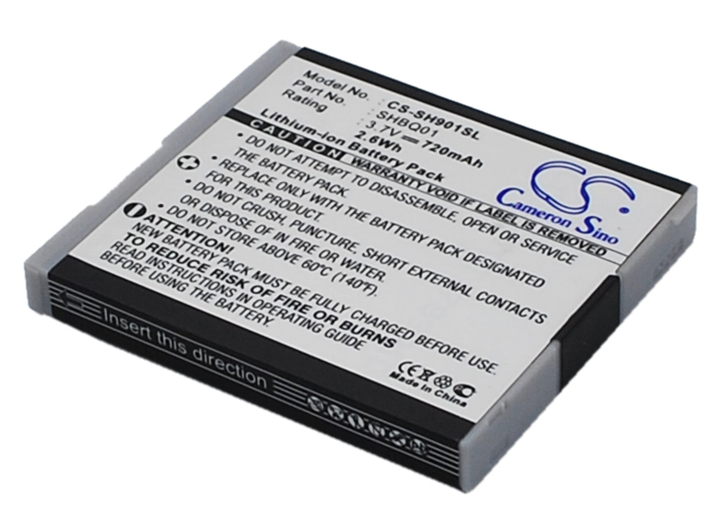 3.7V 720mAh Li-ion Mobile/SmartPhone Battery for Sharp