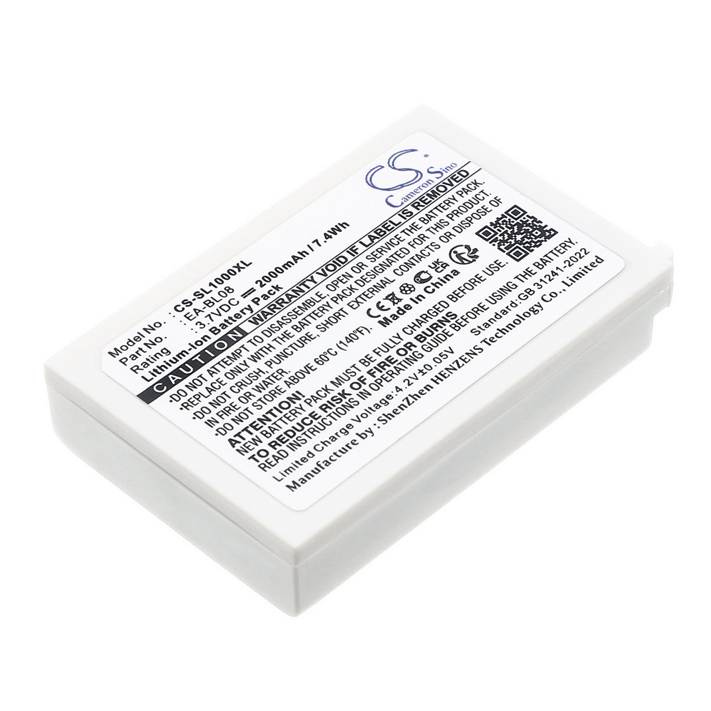 3.7V 2000mAh/7.4Wh Li-ion PDA/Pocket PC Battery for Sharp