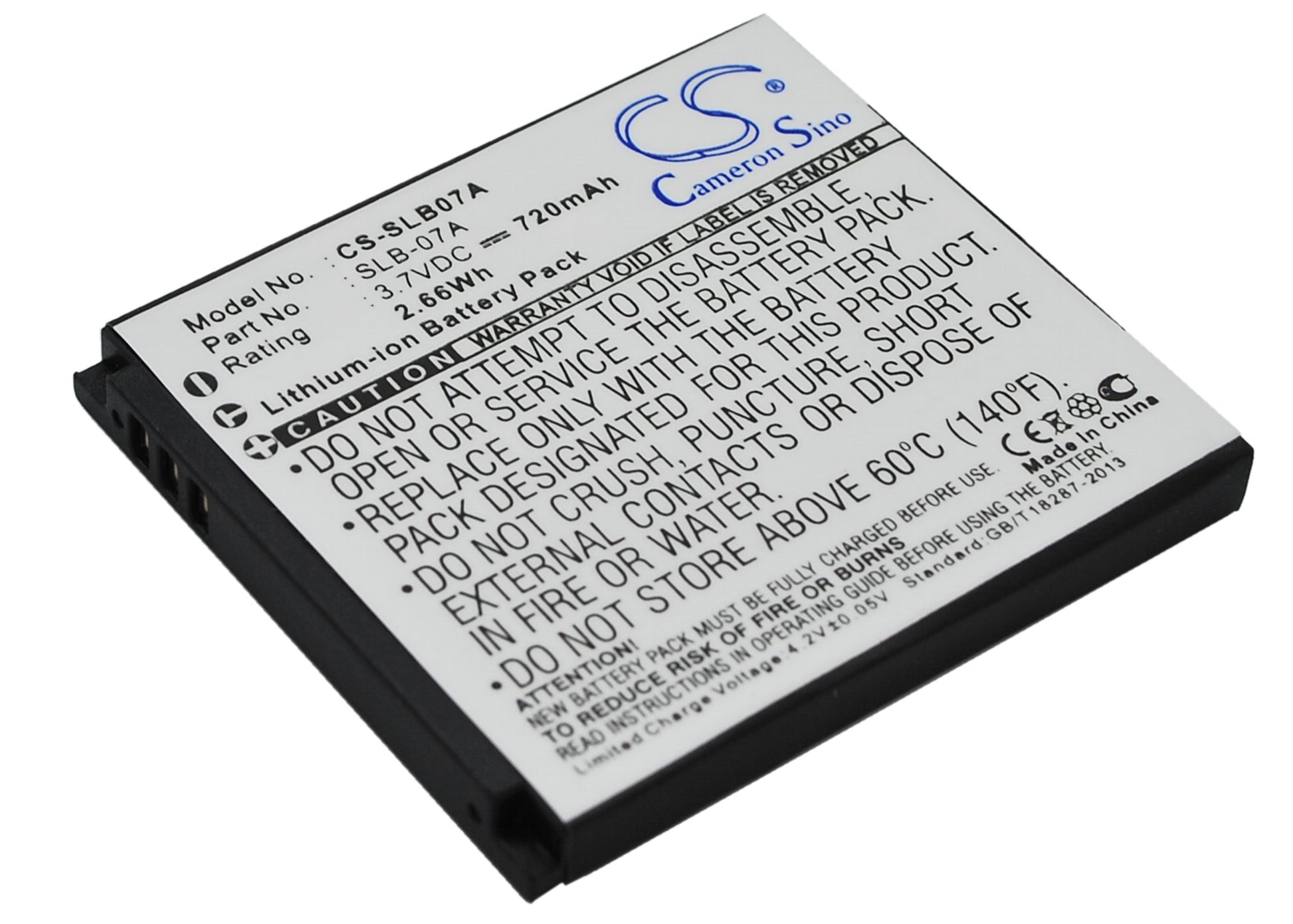 3.7V 720mAh Li-ion Camera Battery for Samsung
