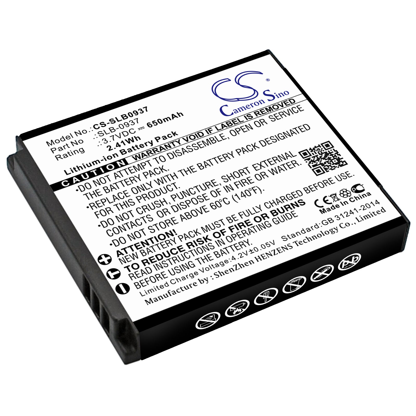 3.7V 1000mAh Li-ion Camera Battery for Samsung