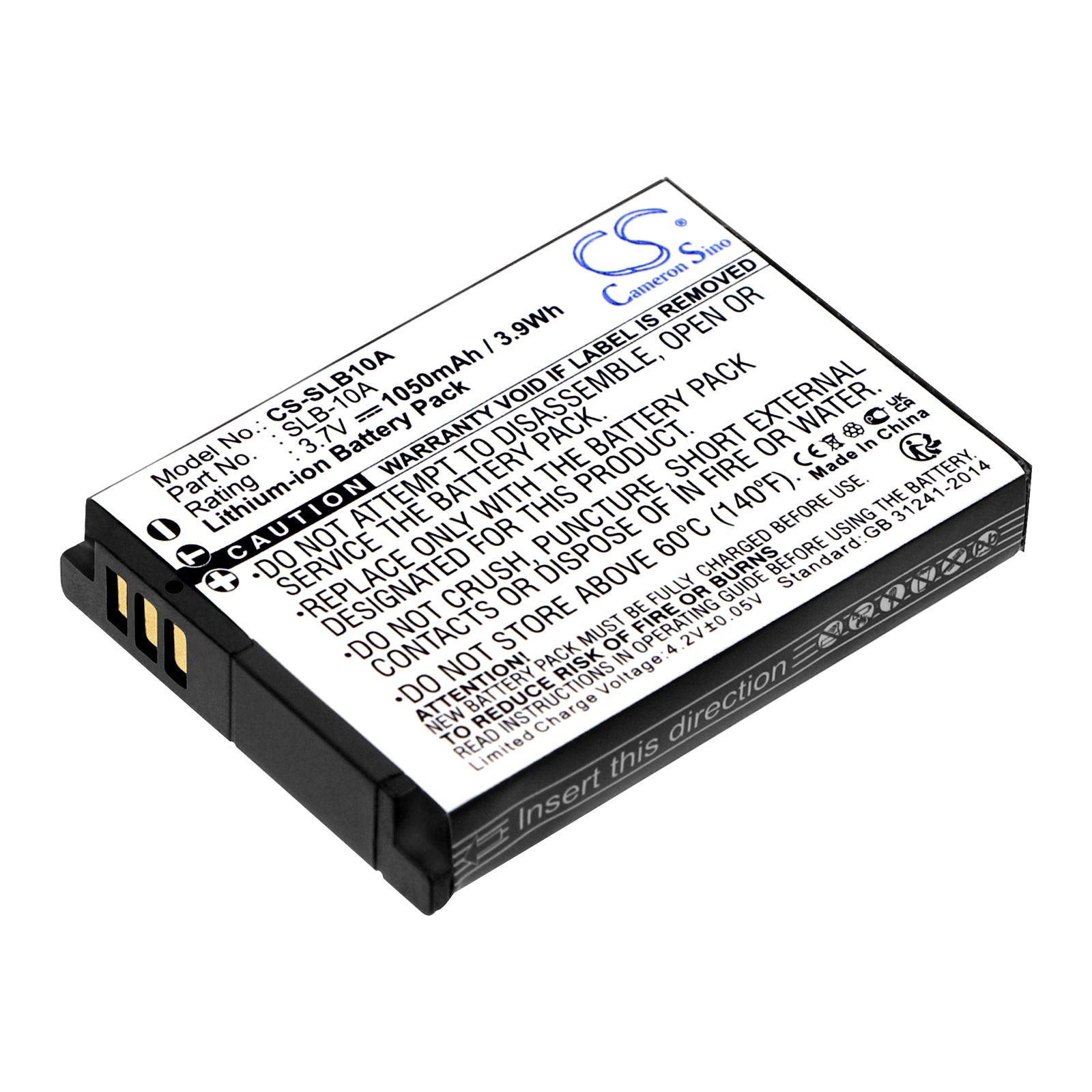 3.7V 1050mAh/3.89Wh Li-ion Camera Battery for Samsung