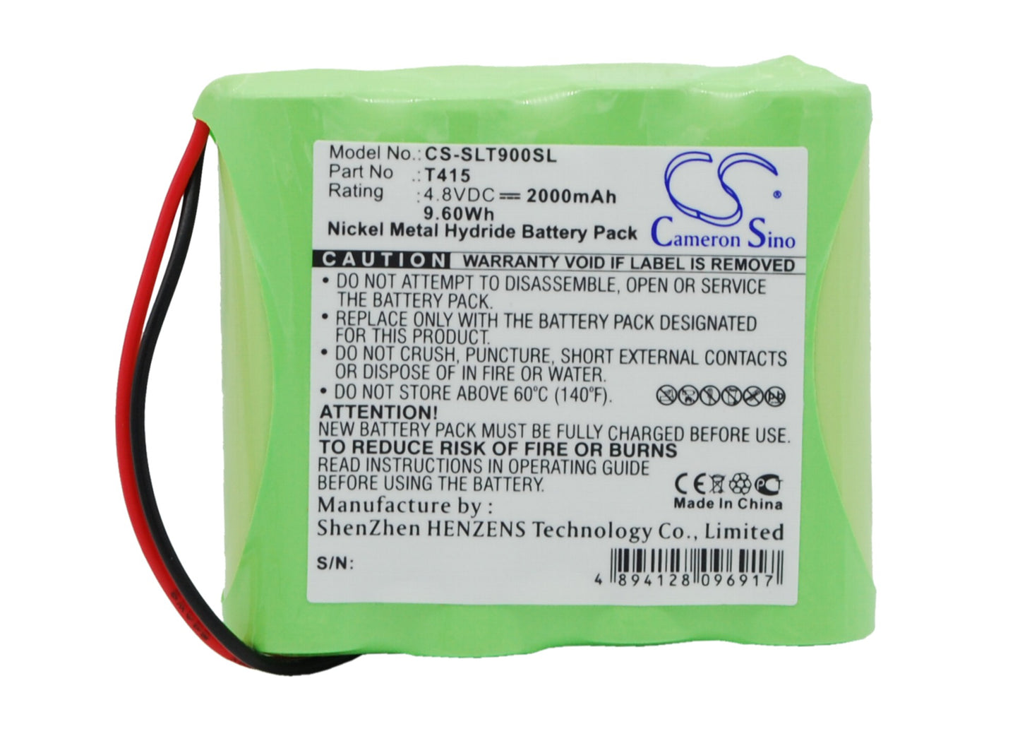 4.8V 2000mAh/9.60Wh Ni-MH DAB Digital Battery for Schaub Lorentz