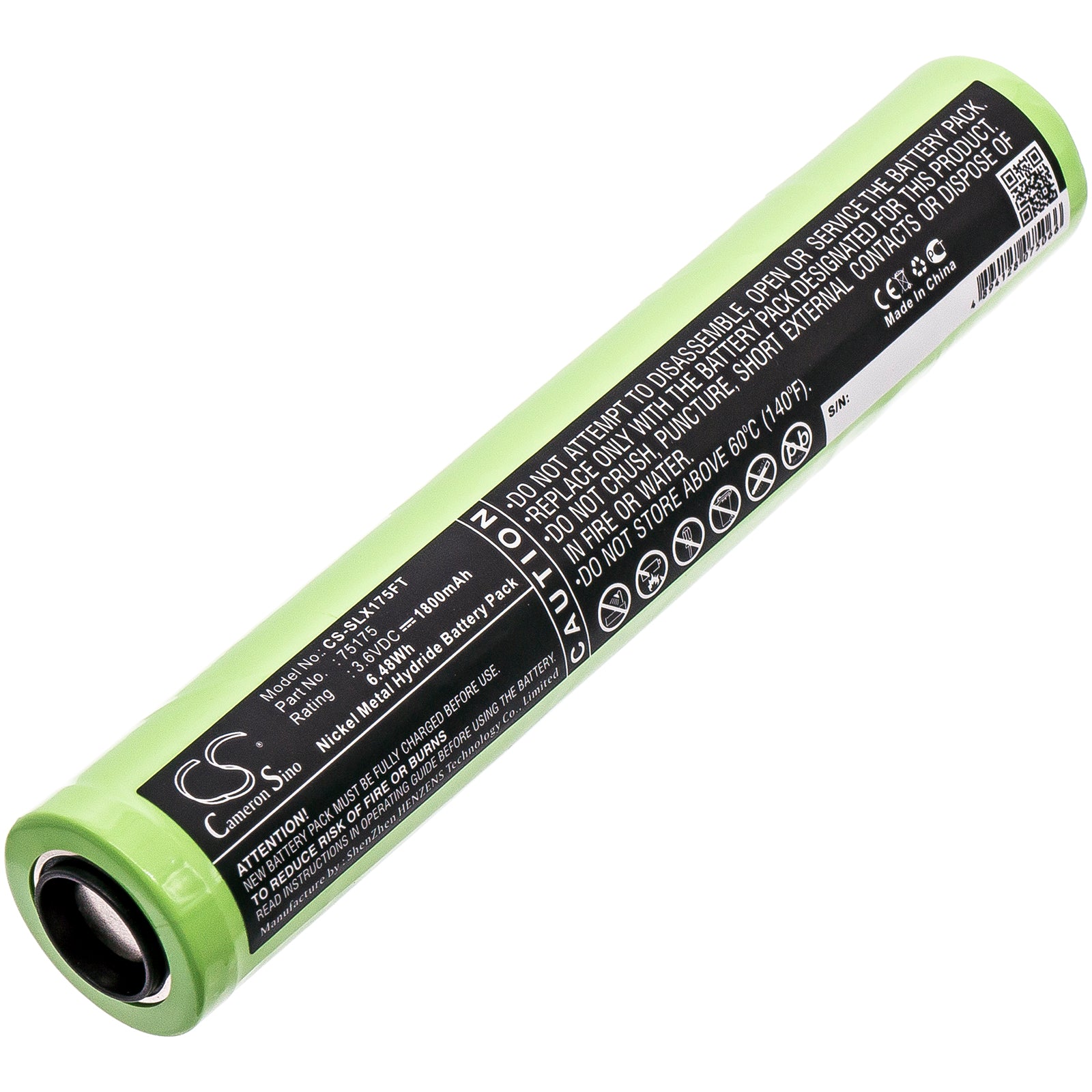 3.6V 1800mAh Ni-MH BATTERY FOR STREAMLIGHT 75175