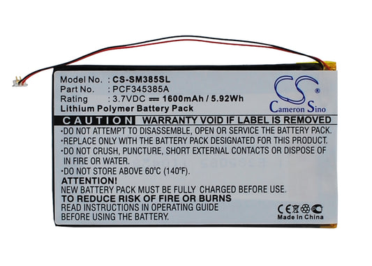 3.7V 1600mAh Li-Polymer MP3/MP4/PMP Battery for Samsung