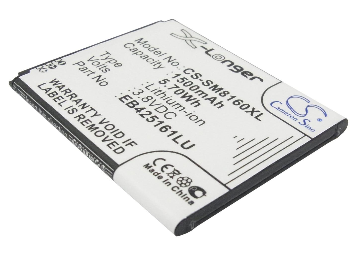 3.8V 1500mAh/5.70Wh Li-ion Mobile/SmartPhone Battery for Samsung