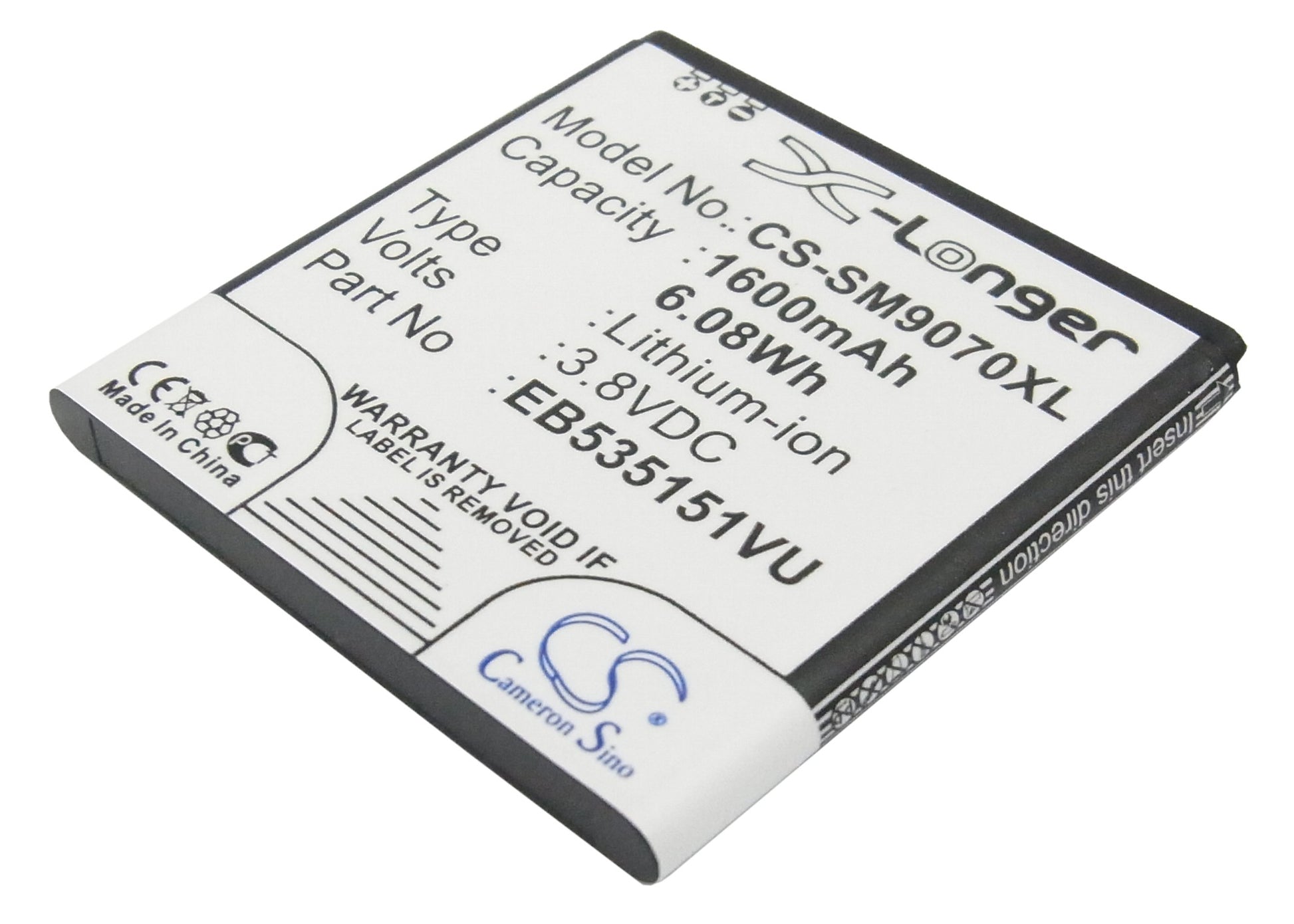 3.8V 1600mAh/6.08Wh Li-ion Mobile/SmartPhone Battery for Samsung