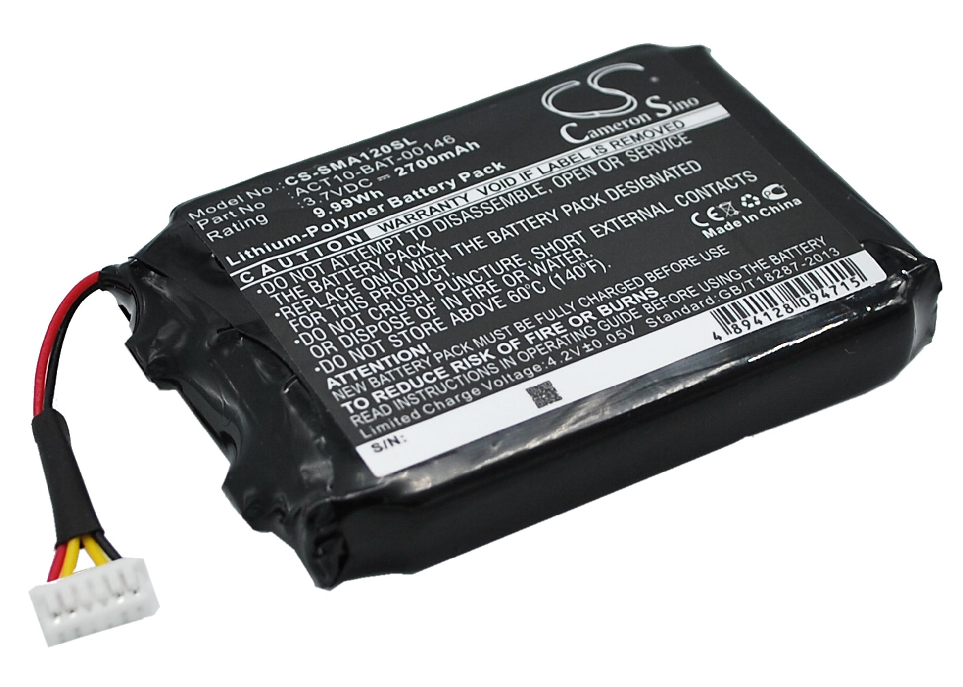 3.7V 2700mAh/9.99Wh Li-Polymer GPS/Navigator Battery for Satmap