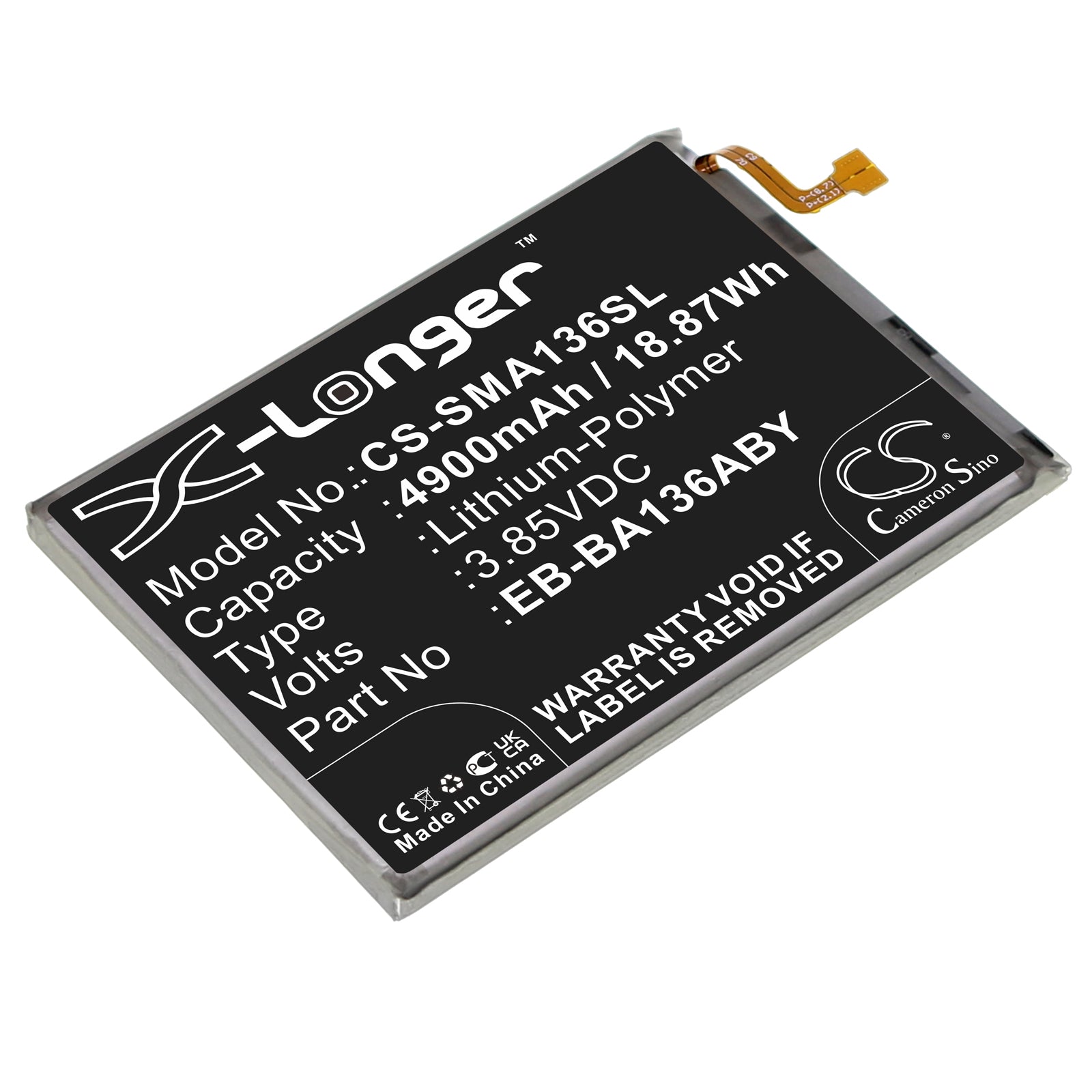 CS-SMA136SL Replacement Battery – Compatible with Galaxy A13 5G, SM-A136A, SM-A136B/DSN, SM-A136B/N, SM-A136M/DS, SM-A136R4, SM-A136T, SM-A136U, SM-A136U1, SM-A136W, SM-S136DL
