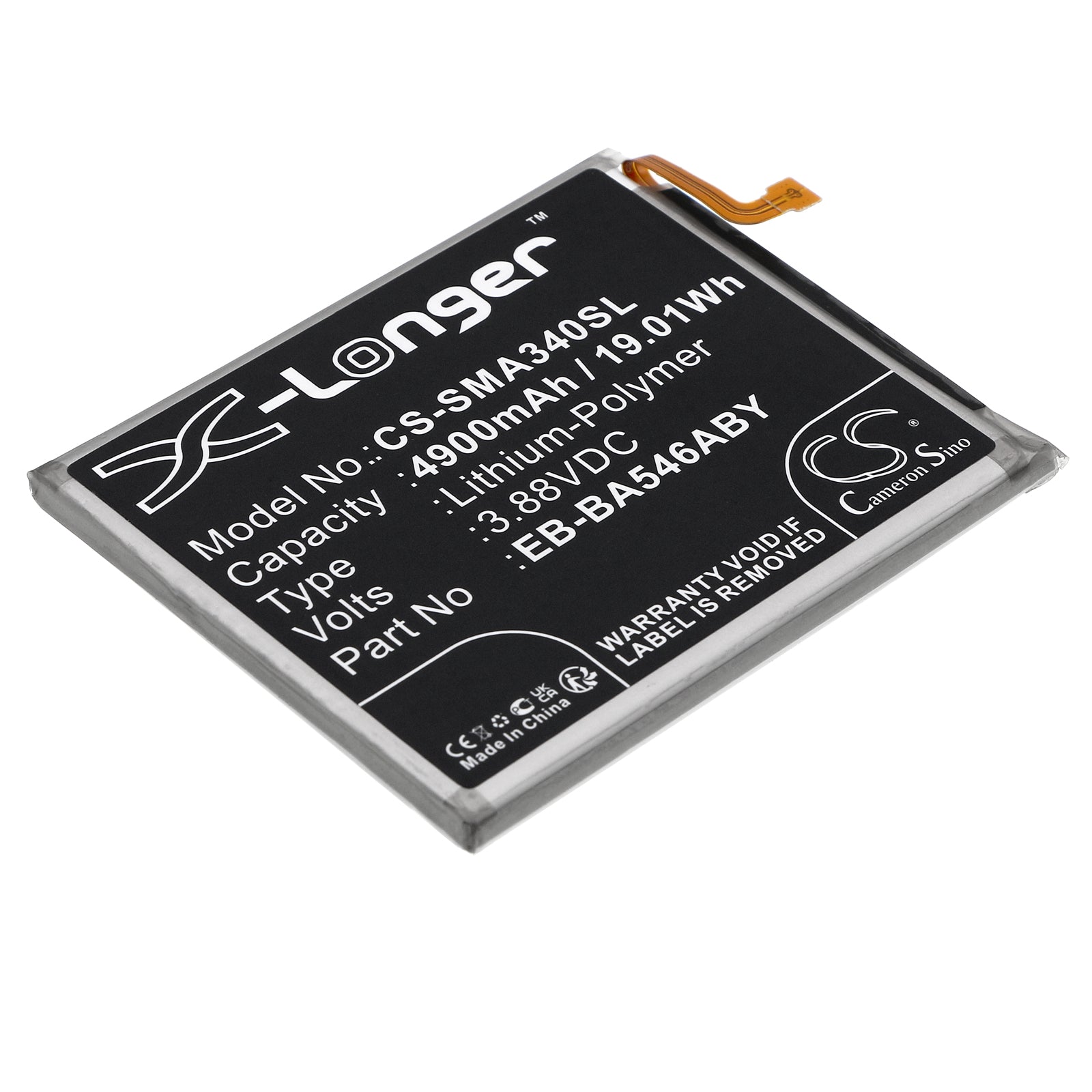 CS-SMA340SL Replacement Battery – Compatible with Galaxy A34 5G, Galaxy A34 5G 2023, Galaxy A54 5G, Galaxy A54 5G 2023, SM-A3460, SM-A346B/DSN, SM-A346E/DSN, SM-A346E/N, SM-A346M, SM-A346M/N, SM-A346N, SM-A5460, SM-A546B, SM-A546B/DS, SM-A546D, SM-A546E, SM-A546E/DS, SM-A546J, SM-A546U, SM-A546U1, SM-A546V