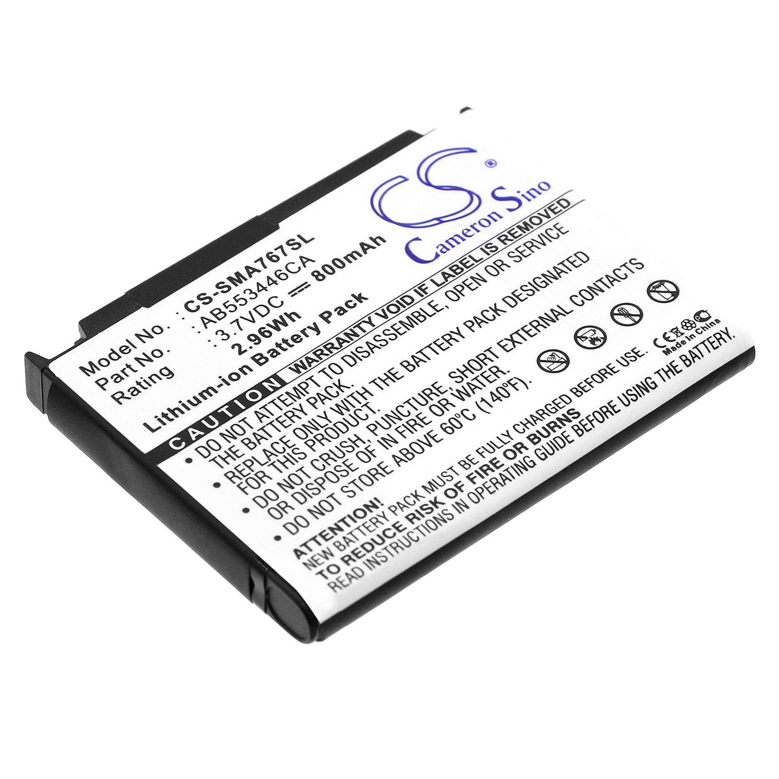 3.7V 800mAh Li-ion Mobile/SmartPhone Battery for Samsung