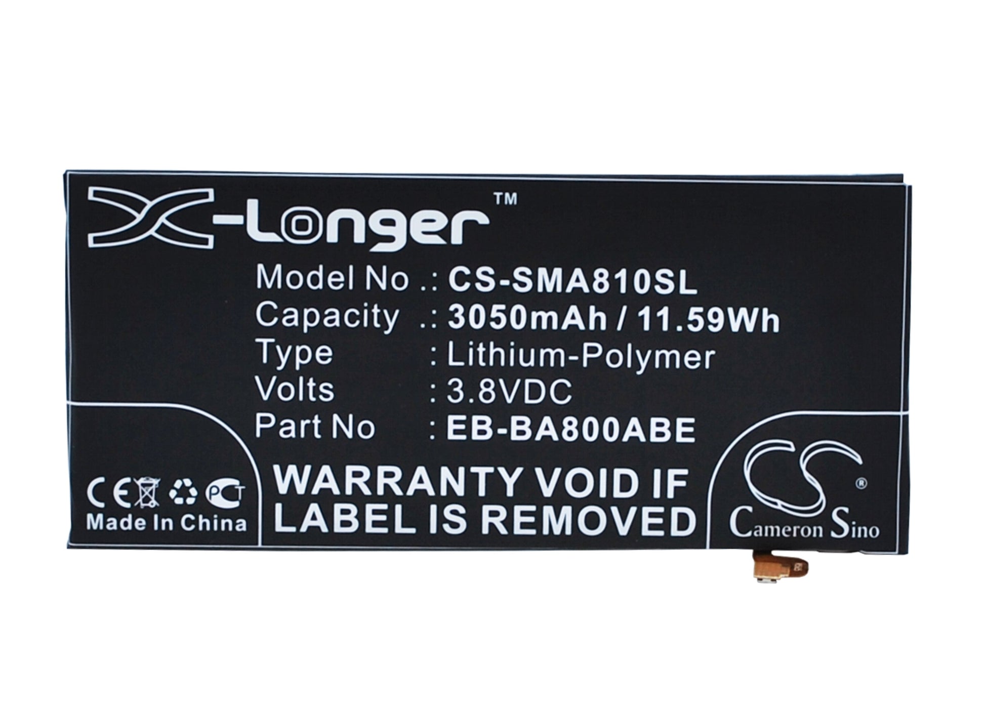 3.8V 3050mAh/11.59Wh Li-Polymer Mobile/SmartPhone Battery for Samsung