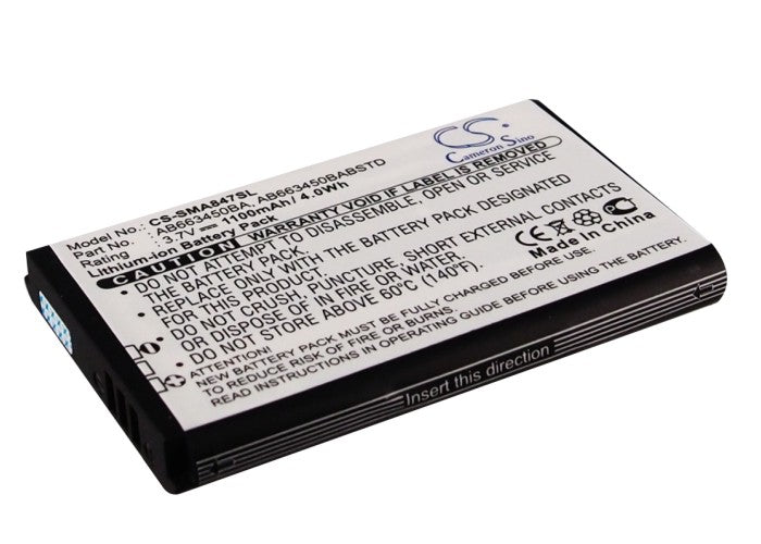 3.7V 1100mAh/4.0Wh Li-ion Mobile/SmartPhone Battery for Samsung