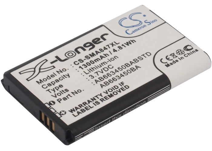 3.7V 1300mAh/4.81Wh Li-ion Mobile/SmartPhone Battery for Samsung