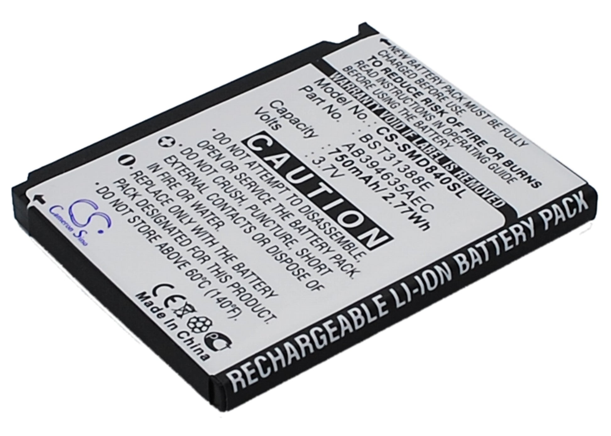 3.7V 750mAh Li-ion Mobile/SmartPhone Battery for Samsung