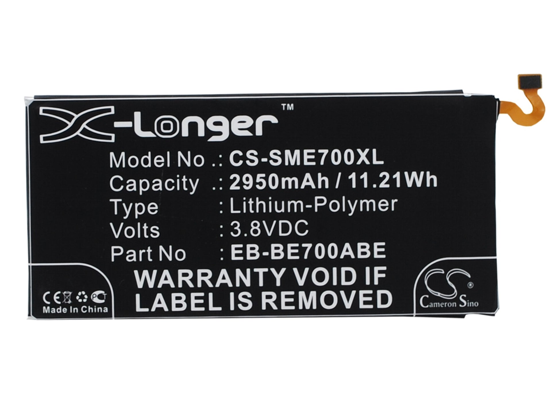 3.8V 2950mAh/11.21Wh Li-Polymer Mobile/SmartPhone Battery for Samsung