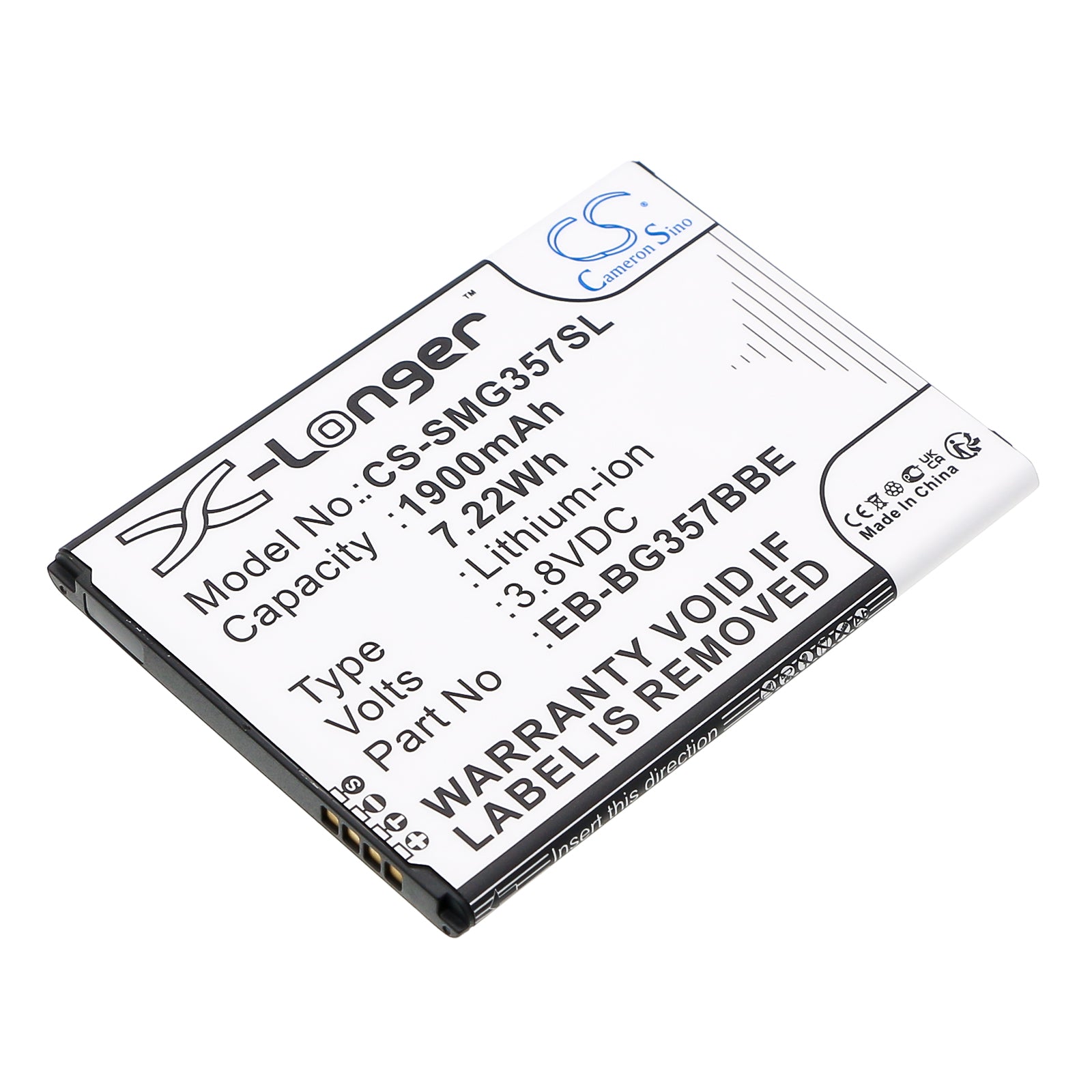 3.8V 1900mAh/7.22Wh Li-ion Mobile/SmartPhone Battery for Samsung