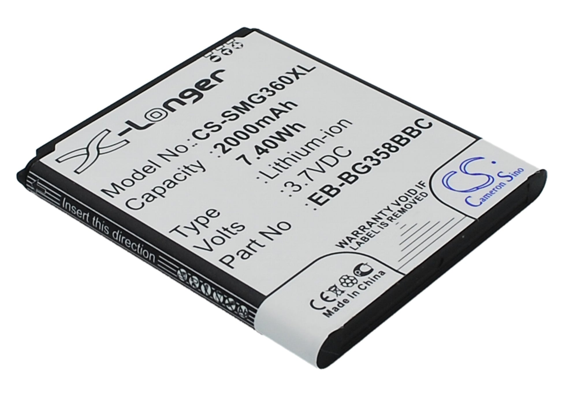 3.7V 2000mAh/7.40Wh Li-ion Mobile/SmartPhone Battery for Samsung