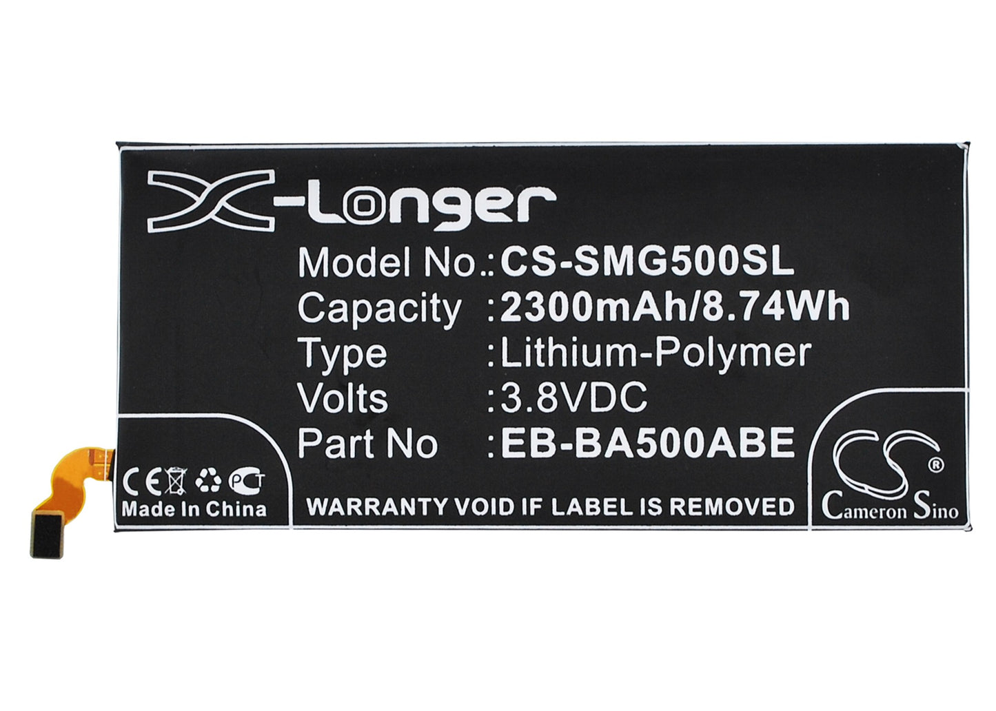 3.8V 2300mAh/8.74Wh Li-Polymer Mobile/SmartPhone Battery for Samsung